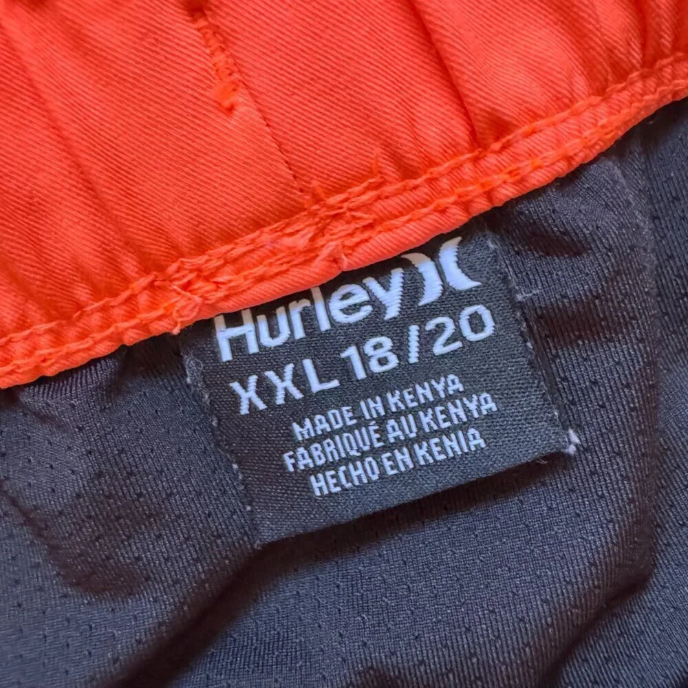 🔥 4 for $20 DEAL 🔥 Hurley Cargo Swim Shorts XXL 18/20 Coral Orange Boardshorts